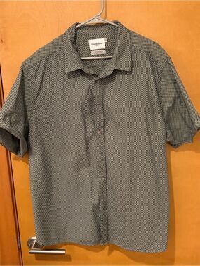 Goodfellow & Co. green & black pattern button-up shirt mens XXL #preppy